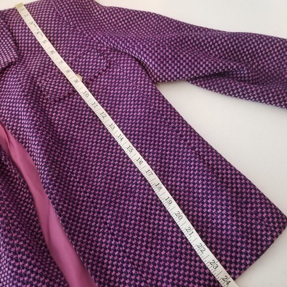 Doncaster Blazer Womens 8 Purple Pink Chenille Tweed Open Jacket - Picture 11 of 12